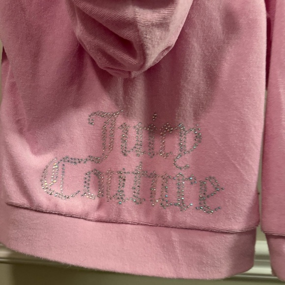 Juicy Couture Toddler Pink Velour Hoodie 3T Rhinestone Mommy & Me - Picture 7 of 9